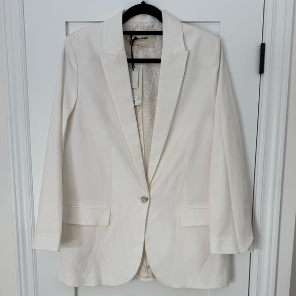 Zadig & Voltaire Viva Gradient Love Crystal Strass Blazer Ecru Size 42 NWT BNWT - Picture 4 of 11